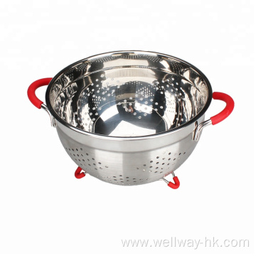 Perforated Colander Set with Handle and Solid Base